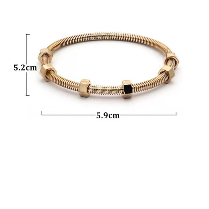 Bracelet de Tennis à Six vis, en acier titane, pour femmes et hommes, couple, six écrous, 301a