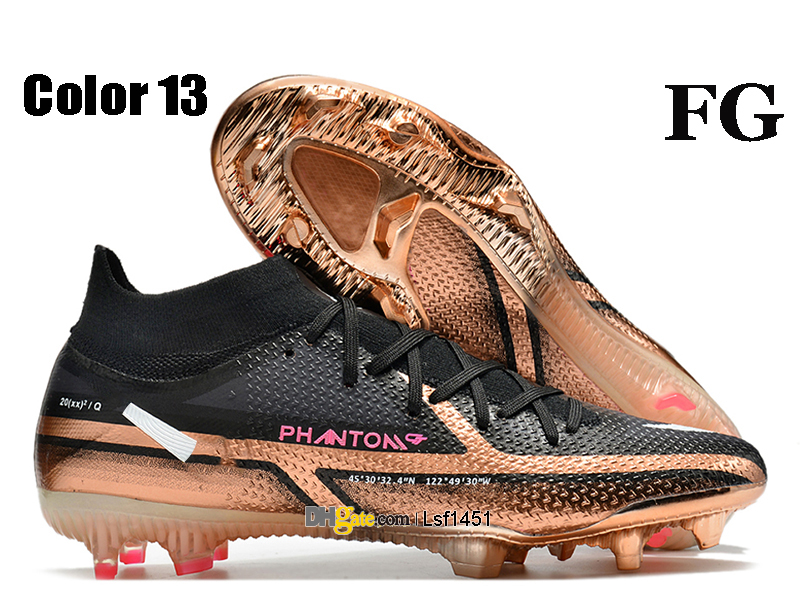 Football Boots Soccer Shoes High Ankle Elite Fg Firm Ground Gift Bag Mens Phantom Gt2 Cleats Phantom Gt Ii 2 Neymar Acc Outdoor Botas De Futbol