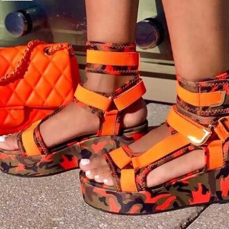 Sandaler Nya damer Gladiator Flat Color Shoes Casual Beach Summer Platform Shoes Women Sandaler Y2302