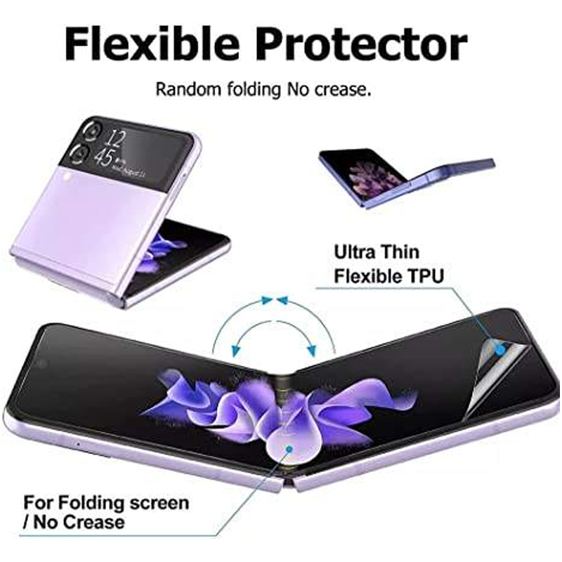 5w1 do Samsung Galaxy Z Flip 3 Z Flip4 ochraniacz ekranu wewnątrz folii tpu w pełni pokryta zewnętrzna tylna pokrywa ochraniacz ekranu wysoka przejrzystość Anti-Shatter bez pęcherzyków