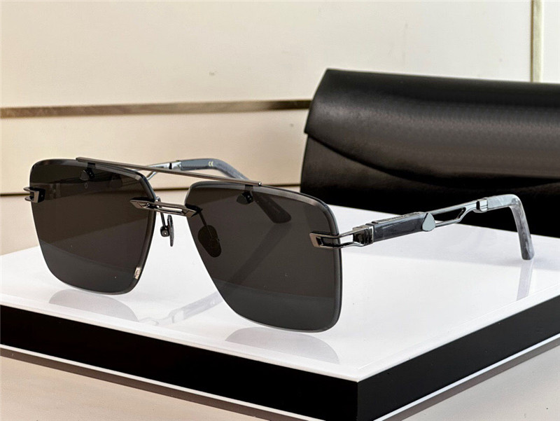 Top men design sunglasses THE DUKEN I square K gold frame rimless cut lenses popular and generous style high end outdoor uv400 protection glasses