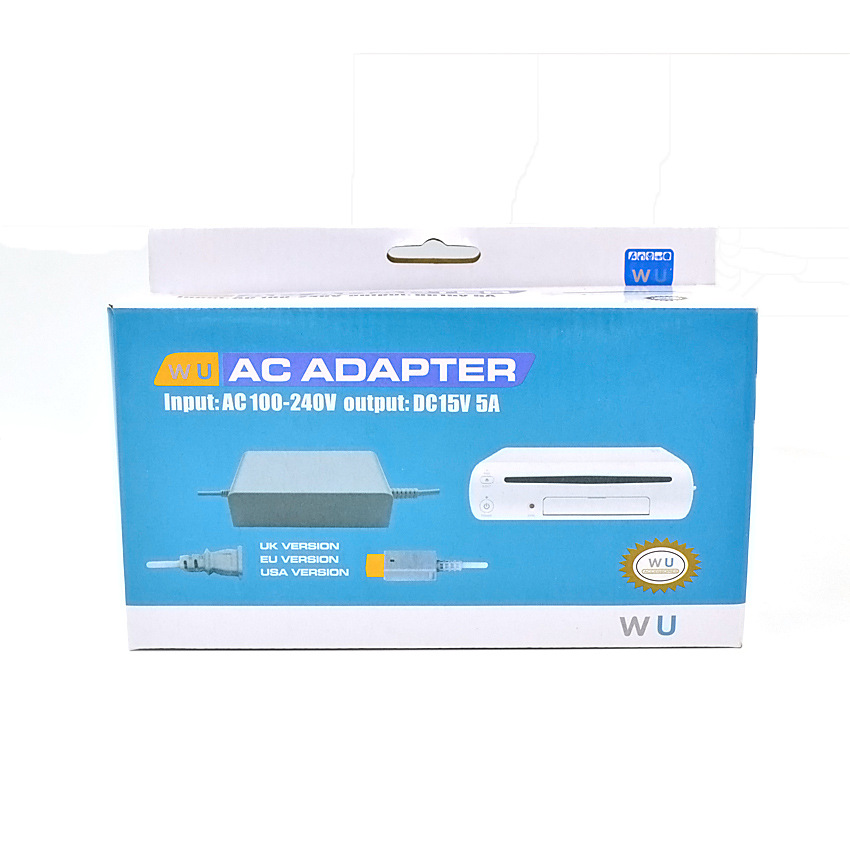 محول الشاحن AC لـ Nintendo Wii U Gamepad Controller Undistick US/EU Plug 100-240V مزود الطاقة المنزلي