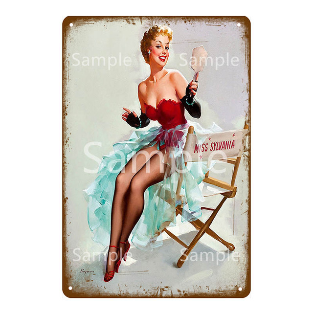 Russe sexy fille métal étain signes vintage mur art peinture fille affiche bar pub café boutique décor à la maison sexy dame affiche plaque plaque homme grotte décor à la maison taille 30 x 20 cm w01