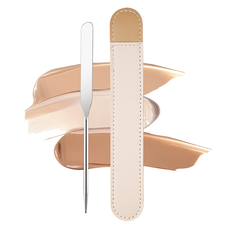 Stainless Steel Dual Heads Makeup Toner Spatula Mixing Stick with Cover Foundation Cream Mixing Tool Cosmetic Make Up Tool