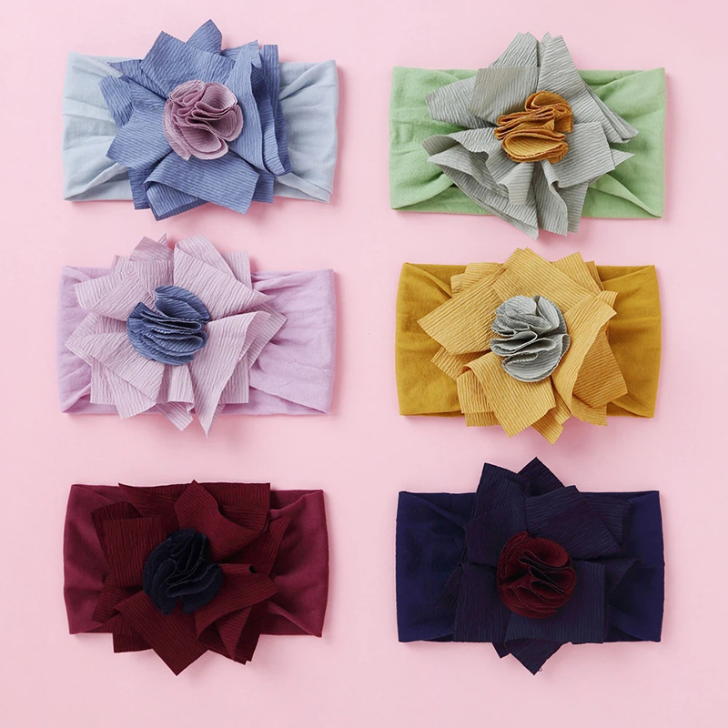 Haaraccessoires Sun Flower Baby Girls Hoofdband Wijd Nylon Turban Headwrap Kinderen Koreaanse stijl Haaraccessoires Pasgeboren Baby Elastische hoofdband