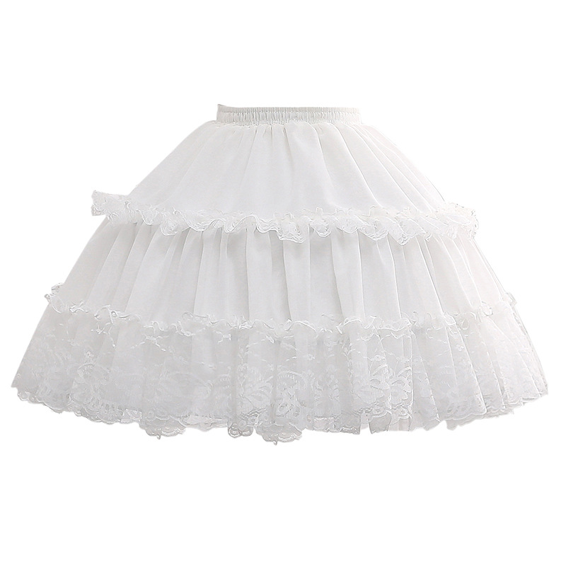 Chiffon Lace Petticoat Underskirt Short Women Black Petticoat Wedding Accessories