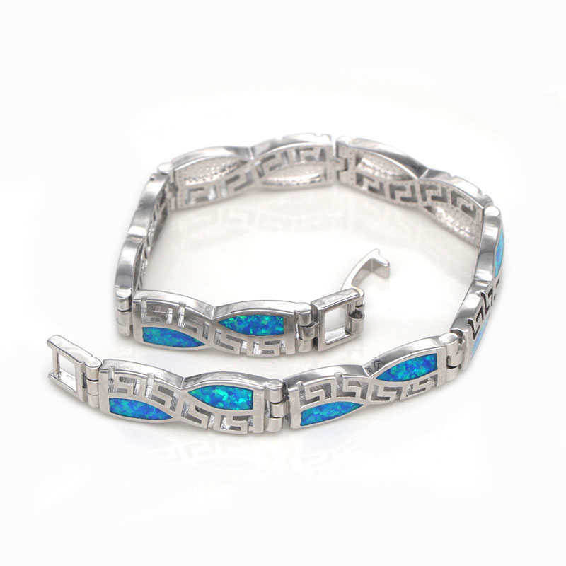 Gliederkette JLB-040 Neues Design Chinesisches Muster Blauer Opal Edelstein Für Frauen Armbänder Armreifen G230222