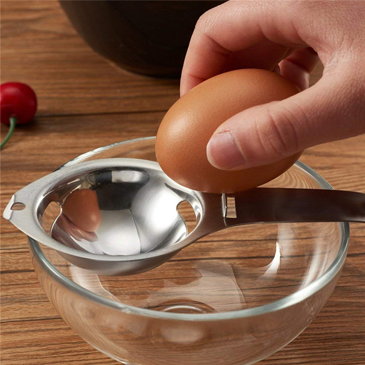 LMETJMA Egg Separator Stainless Steel Egg Yolk White Separator Food Grade Egg Divider Egg White Yolk Filter Kitchen Tools KC0079