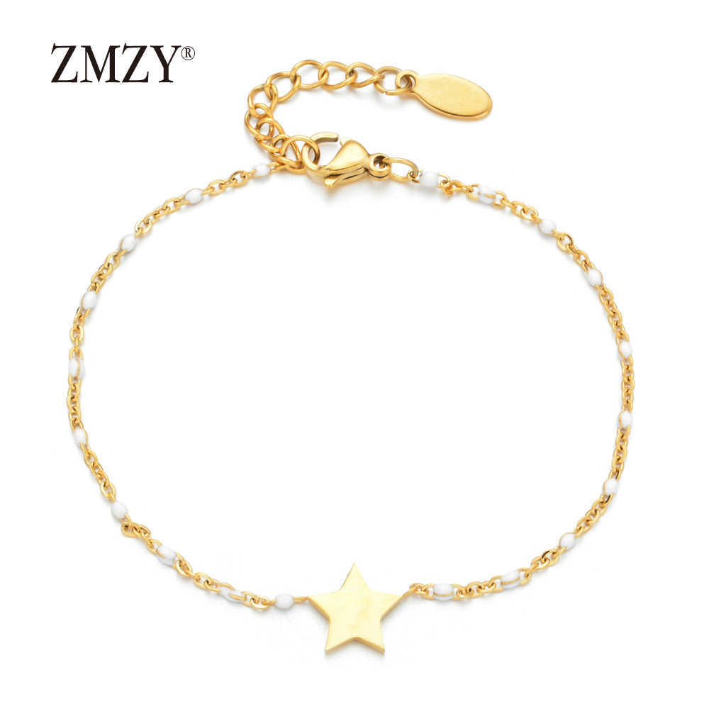 Catena a maglie ZMZY 6 pz / lotto Colore misto Boho Star Bracciale con ciondoli Colore oro Catena a maglie Gioielli Bracciale in acciaio inossidabile Accessori donna G230222