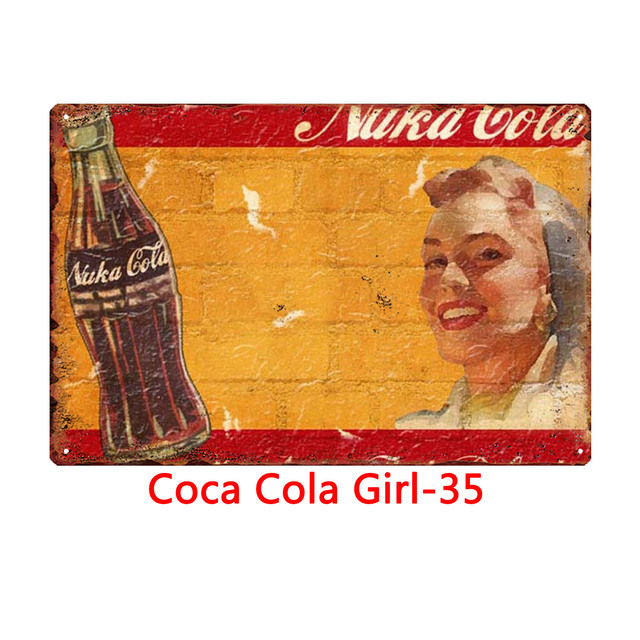 Retro Cola Girl Tin Sign Sexy Girl Metal Poster Sexy Pin Up Girl Vintage Iron Plates Pub Beer Bar Wall Decor Cola Sign Home Decor Man Cave Lady Poster Size 30X20CM w01