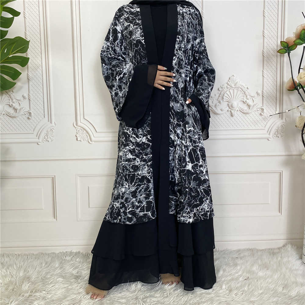 Etnik Giyim Ramazan Eid Mübarek Robe Longue Kimono Femme Musulmane Dubai Abaya Kadınlar İçin Kaftan Pakistan Türkiye İslam Arap Müslüman Elbise