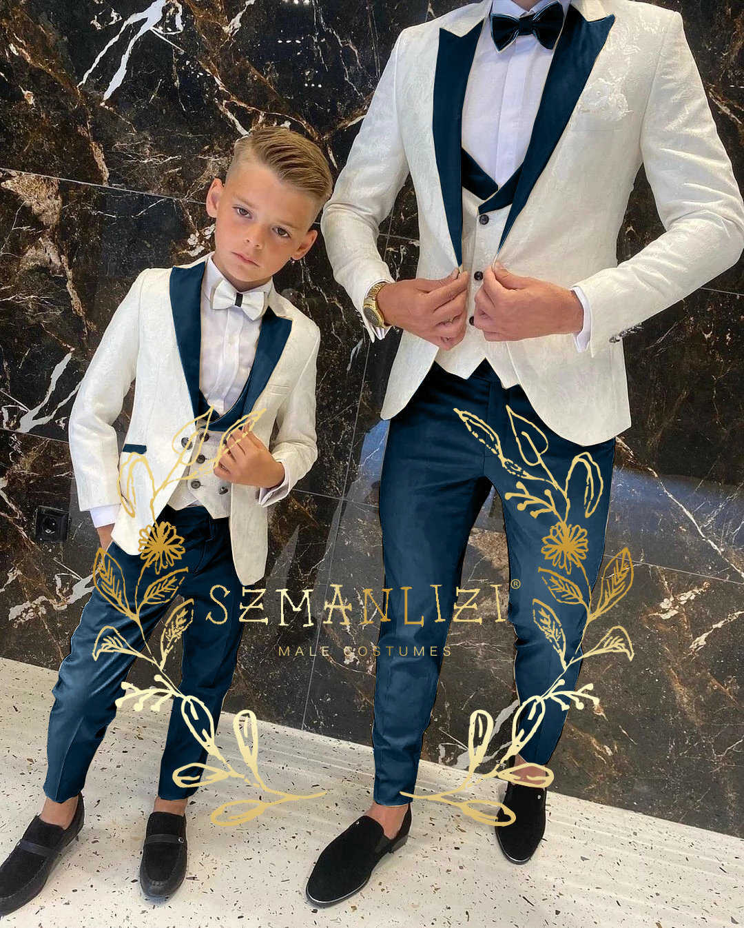 Conjuntos de roupas Padrão Floral Menino Ternos Formais Jantar Smoking Meninos Groomsmen Crianças Para Festa de Casamento Prom Terno Desgaste Conjuntos de Blazers