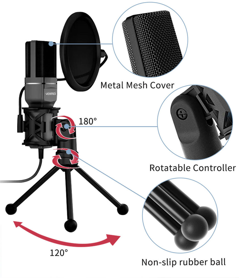 SF-777 Microphone ordinateur de bureau bureau d'affaires commande point à ordinateur condensateur USB microphones