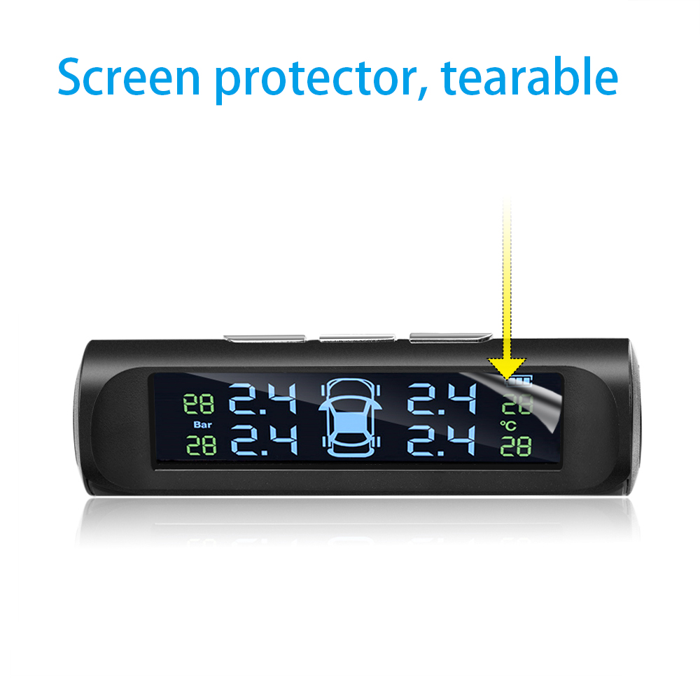 433.92MHZ Auto TPMS Digital Solar Power Car Sistema di monitoraggio della pressione dei pneumatici con 4 sensori USB Auto Strumento di allarme di sicurezza PSI BAR