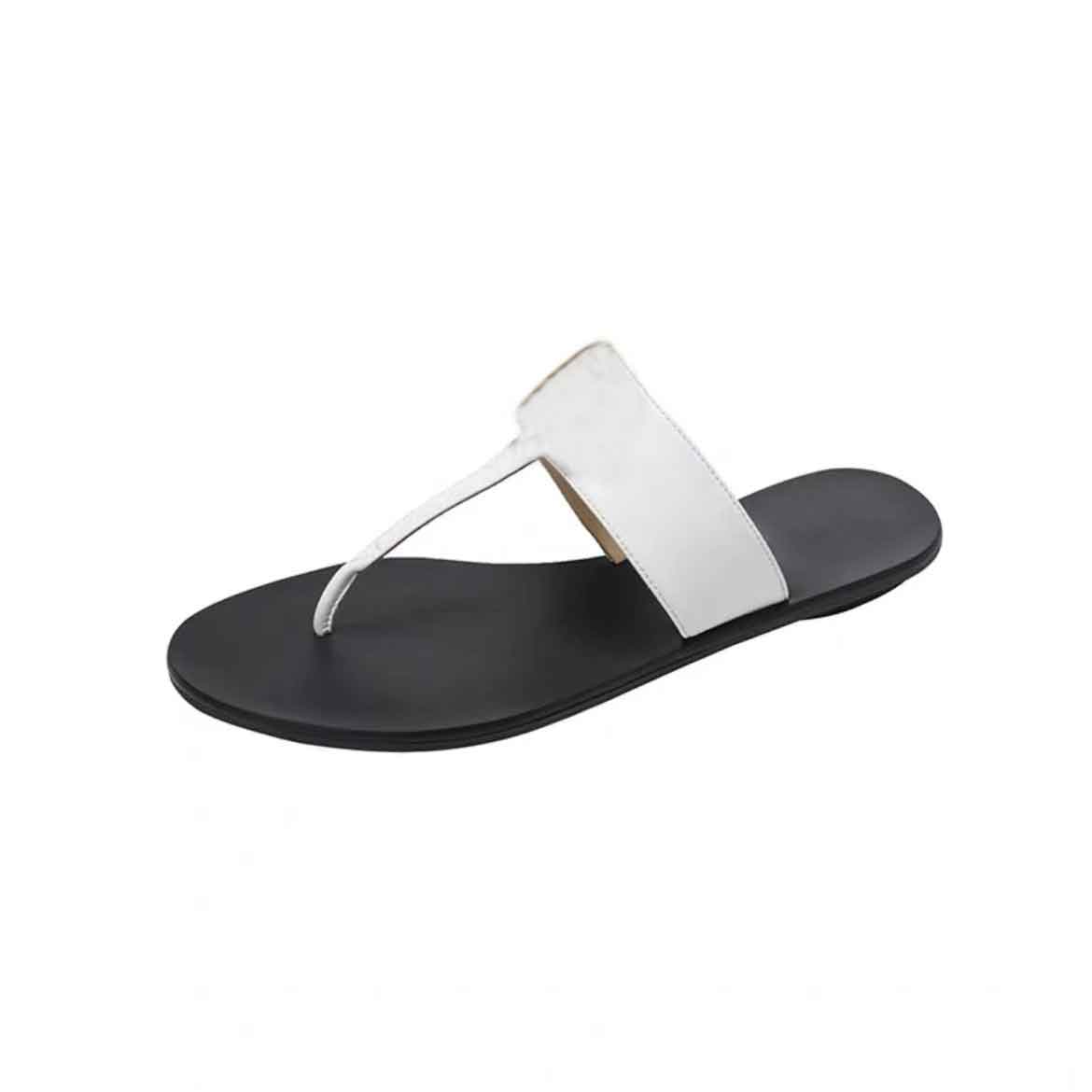 New Luxury Slippers Flip-flops Designer leather Thong Sandals double letter metal label fashion classic flats summer beach indoor classic slippery sandals