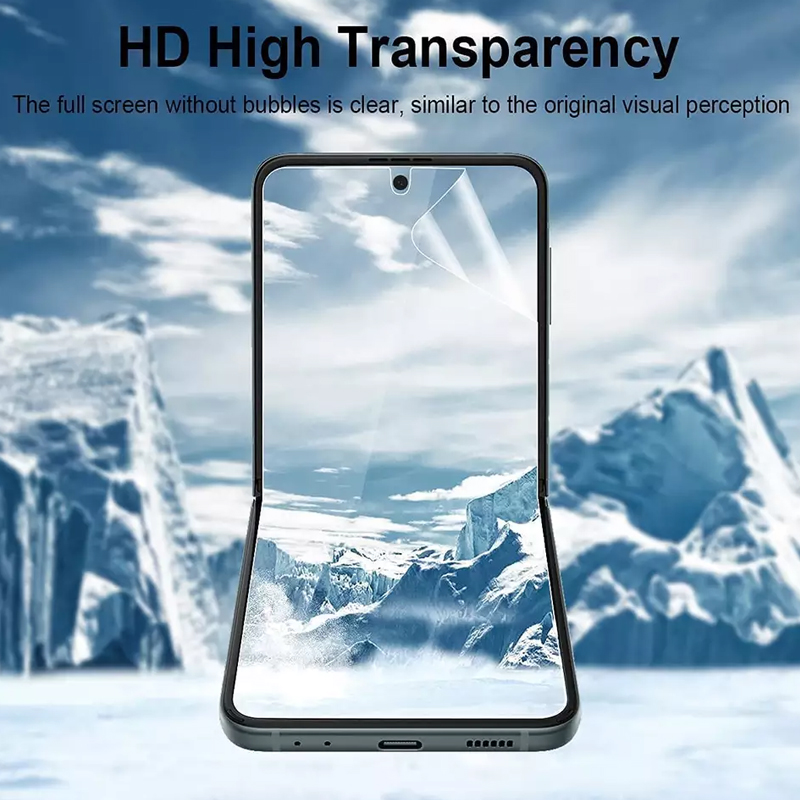 5in1 Voor Samsung Galaxy Z Flip 3 Z Flip4 Screen Protector Binnen TPU Film Volledig Overdekte Outer Back Cover Screen Protector Hoge Duidelijkheid Anti-Shatter Bubble Gratis