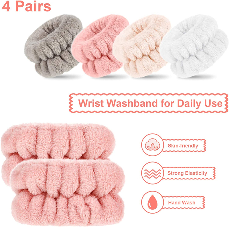 WRIST SPA Washband Microfiber Wrist Wash Handduk Band Arvband Scrunchies för tvätt Face Absorberande handledsvettband för kvinnor förhindrar vätska från att spilla ut