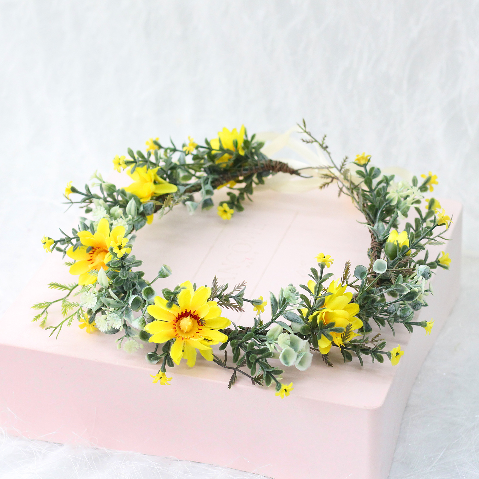 / Green Leaf Floral Crown Eucalyptus Women Girls Headband Flower Headpiece Bridal Halo Photo Prop