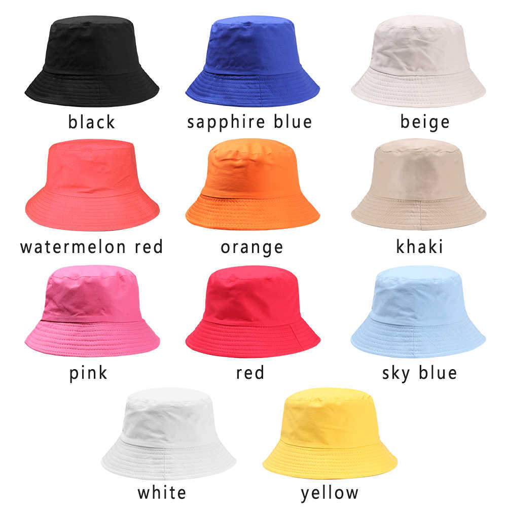 Wide Brim Hats Unisex Summer Foldable Bucket Hat Candy Color Fisherman Cap Casual Outdoor Sunscreen Cotton Sun Caps High Quality Children Girls G230224