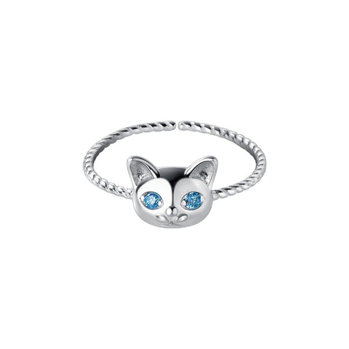 Fashion Cute Cat Finger Ring Open Design For Women Young Girl Child Gift Jewelry