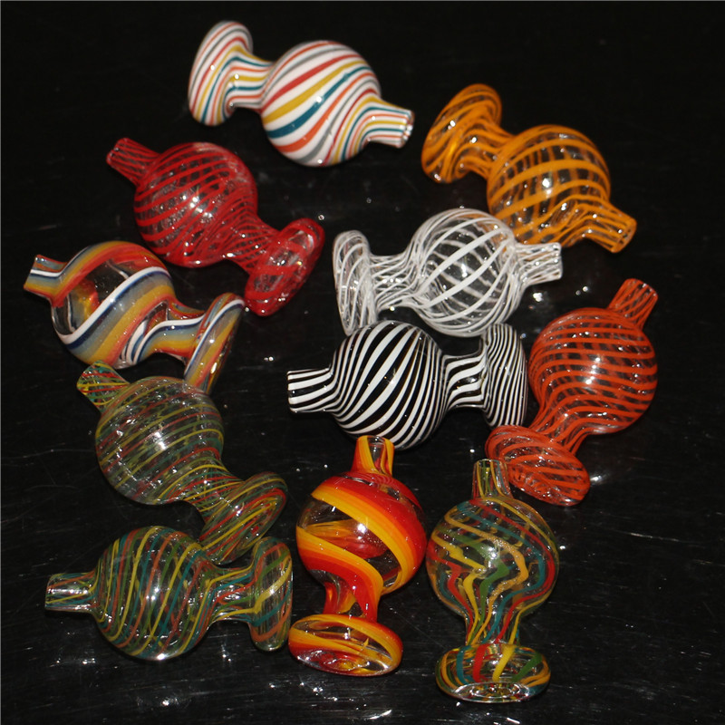 Färgglada glasbubblor Kolhydrater Caps Flat Top Carb Cap Fit For 20mm 25mm Quartz Bangers Nail X XL Banger Water Pipe