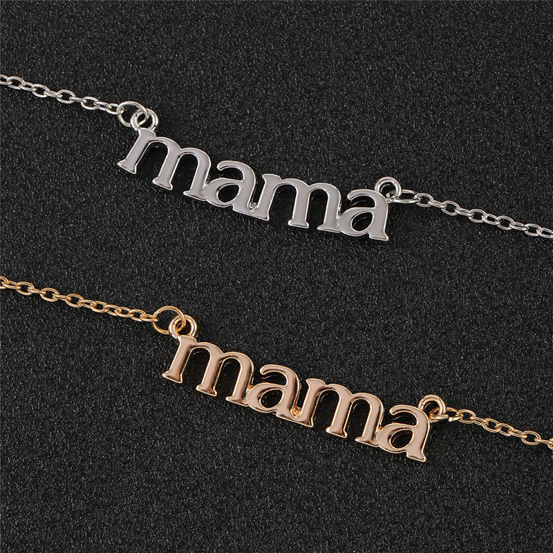 Mode mammas dag mamma brev hänge designer halsband kvinna sydamerikansk silverhänge legering guld halsband kedja smycken chokers tillbehör mamma gåva