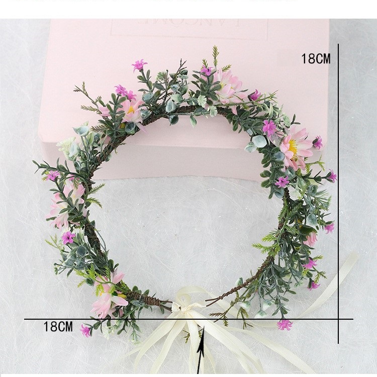 6st/ grönt blad blommig krona eukalyptus kvinnor flickor pannband blommor huvudstycke brud halo foto prop