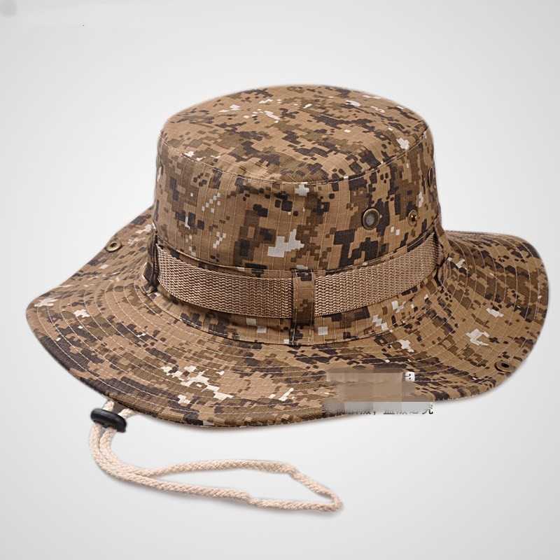 Brede rand hoeden mode militaire camouflage emmer hoeden jungle camo vissershoed met brede randzon vissen emmer hoed camping caps katoenen petten g230224
