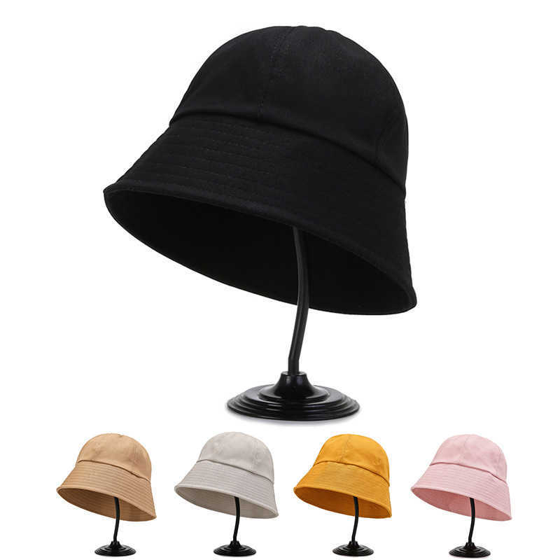 Cappelli a tesa larga Estate Primavera Nero Donna Cappello a secchiello Uomo Hip Hop Casual Tinta unita Panama Cap Spiaggia all'aperto Visiera Cappelli da sole Lady Pescatore Cap G230224