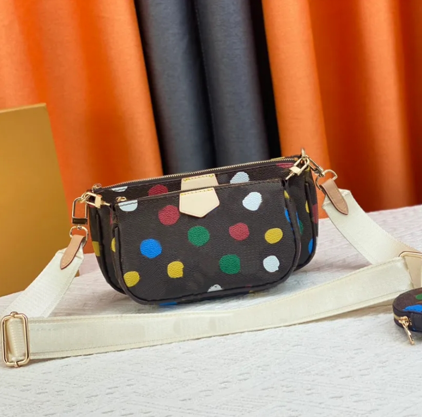 7A Women Designer Bag 3D Painted Dots TOTES Luksusowe torby na ramieniu Crossbody Rainbow Boczne torebki Messenger Tinka