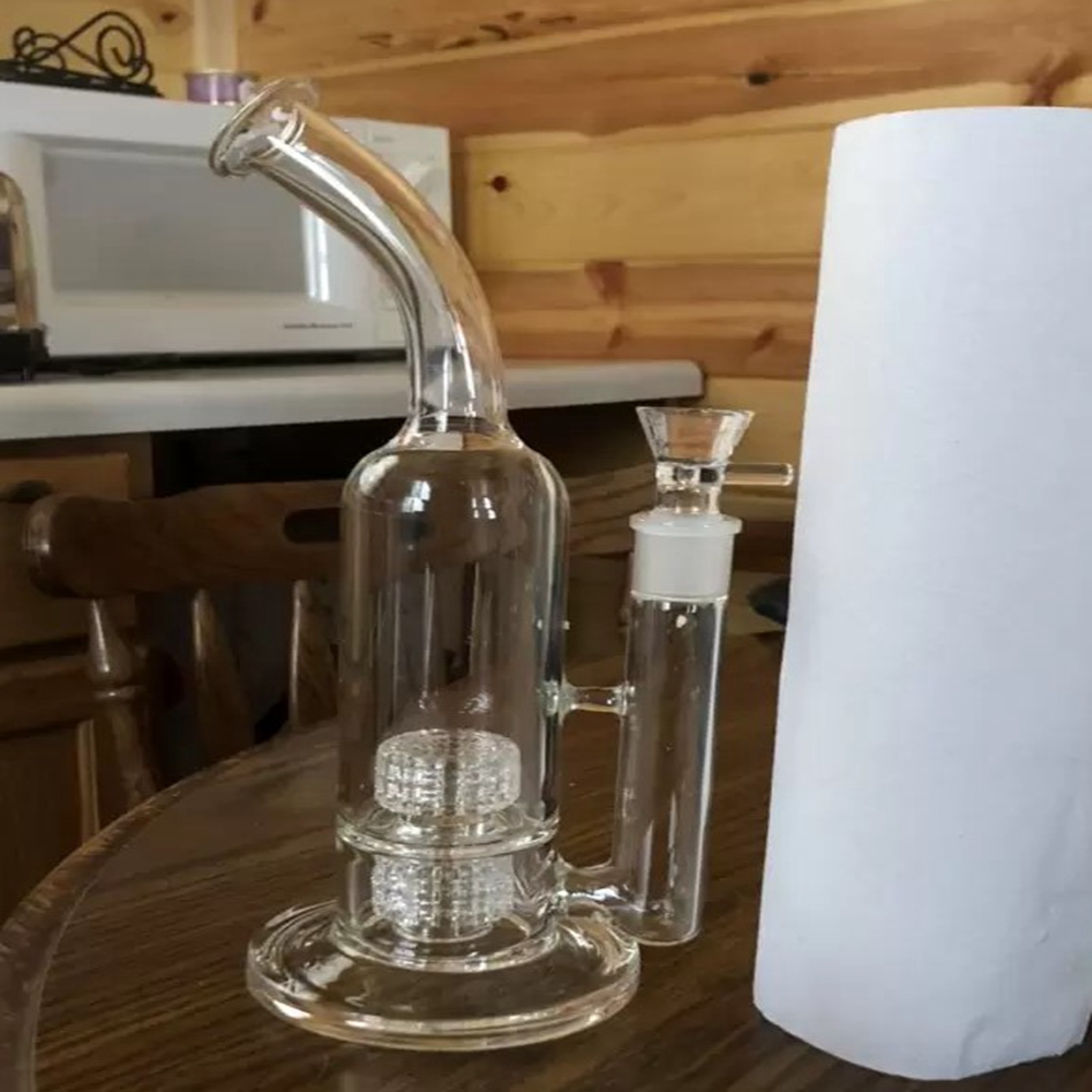 Mobius thick glass bong In-cycler hookahs Matrix perc Leisure Swiss Pillar Can Glass water pipe fab eggs dab oil rigs hookahs 