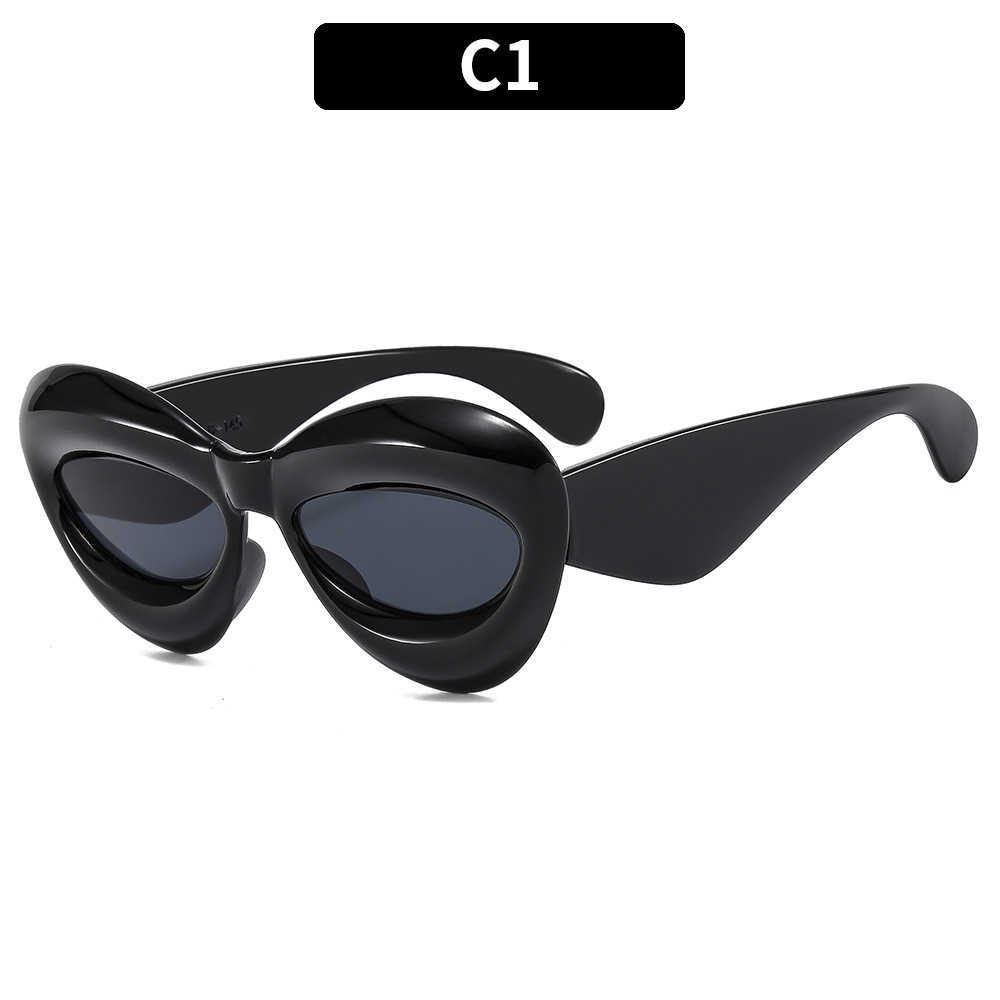 2023 new cat's eye bubble sunglasses funny show street po net red sunglasses215V