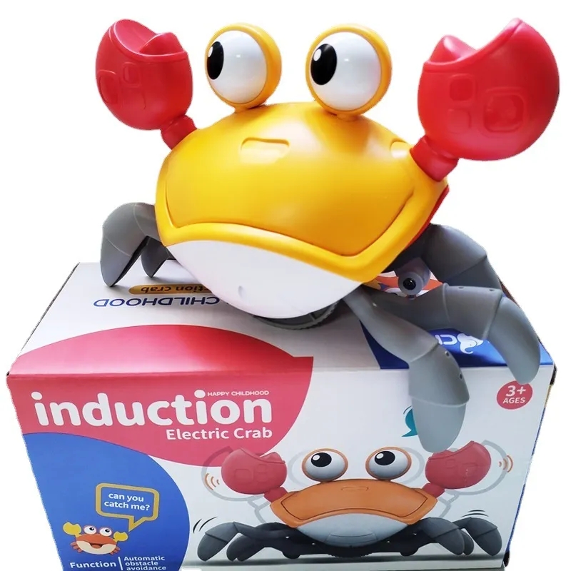 Indução Escape Crab Recarregable Electric Pet Toys Musical Toys Infantil Presentes de aniversário Toys interativos Aprenda a escalar brinquedos