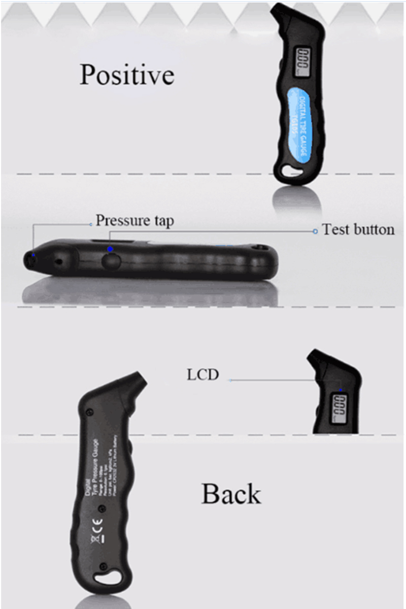 Digital Auto Car Truck Air Tire Pressure Gauge Tester Pantalla LCD Manómetro Barómetros Metro para Motocicleta Automóvil