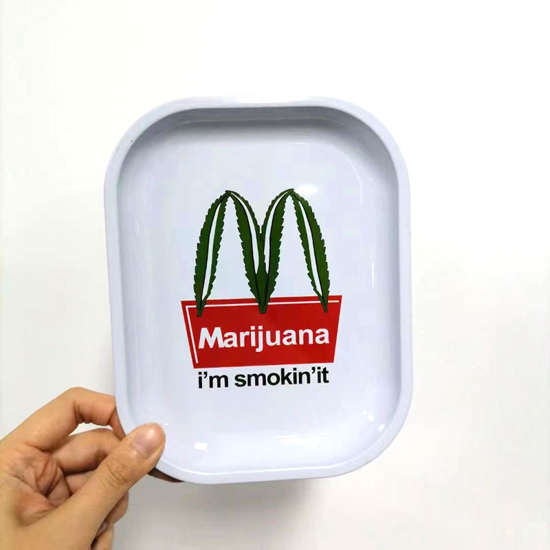 Cartoon Rolling Tobacco Trays Metal Sigaretten Tray Roaging Rolling Case 180mm*140 mm Tabak met Tinplate Hand Roller Rook -accessoires