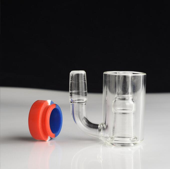 Ultimi bong in vetro tubi ad acqua narghilè Oil Dab Rig catcher con copertura in silicone colorato dritto 14mm Collettore di fumo in frassino maschio accessorio fumatori Strumento