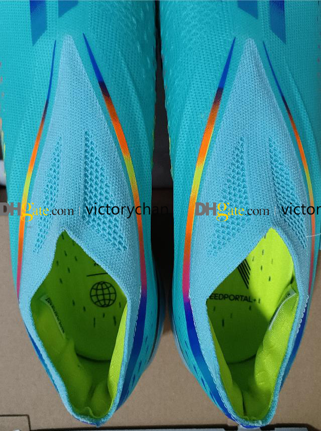 حقيبة الهدايا جودة أحذية كرة القدم x Speedportal fg laceless Soccer Shoes Mens Soft Leather Training Electroplate Outdoor Ground Spikes cleats us6.5-11.5