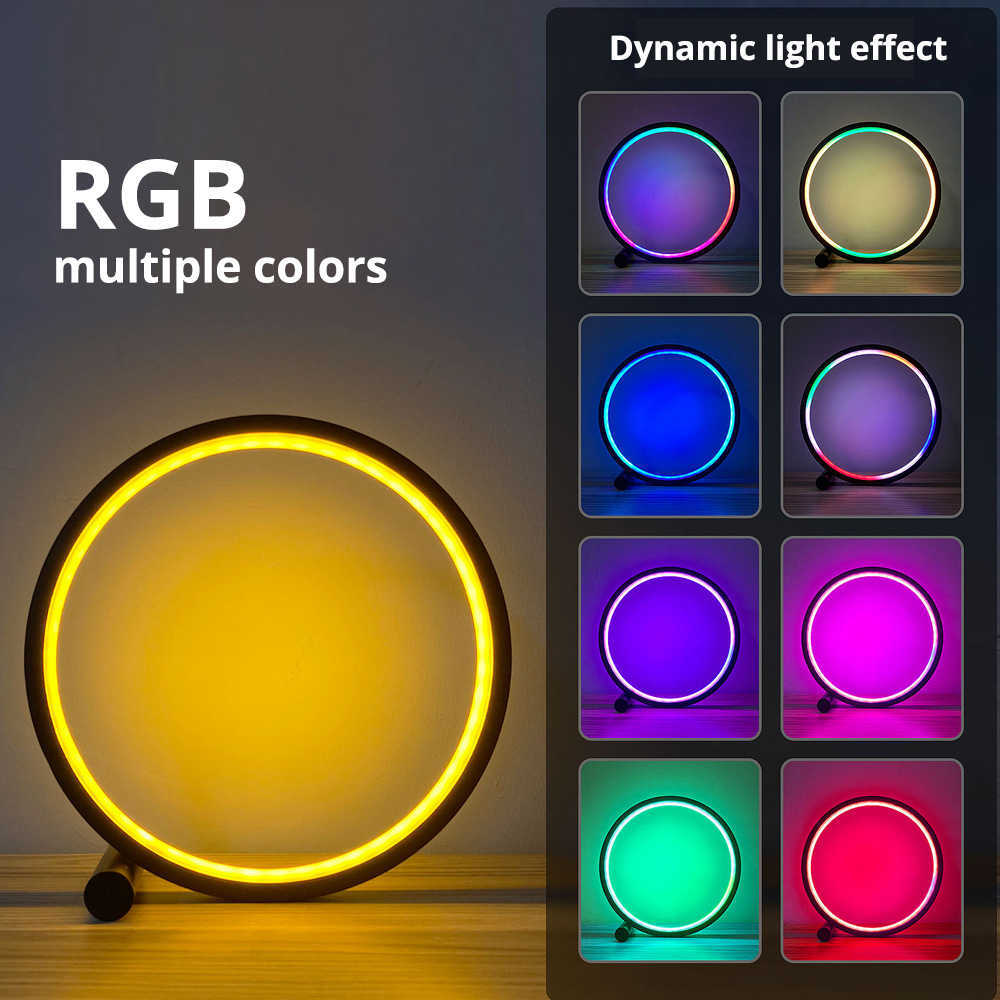 Veilleuses Smart LED Night Light RGB Ambiance de bureau Lampe de bureau Bluetooth APP Control Convient pour la salle de jeux Chambre Décoration de chevet P230325