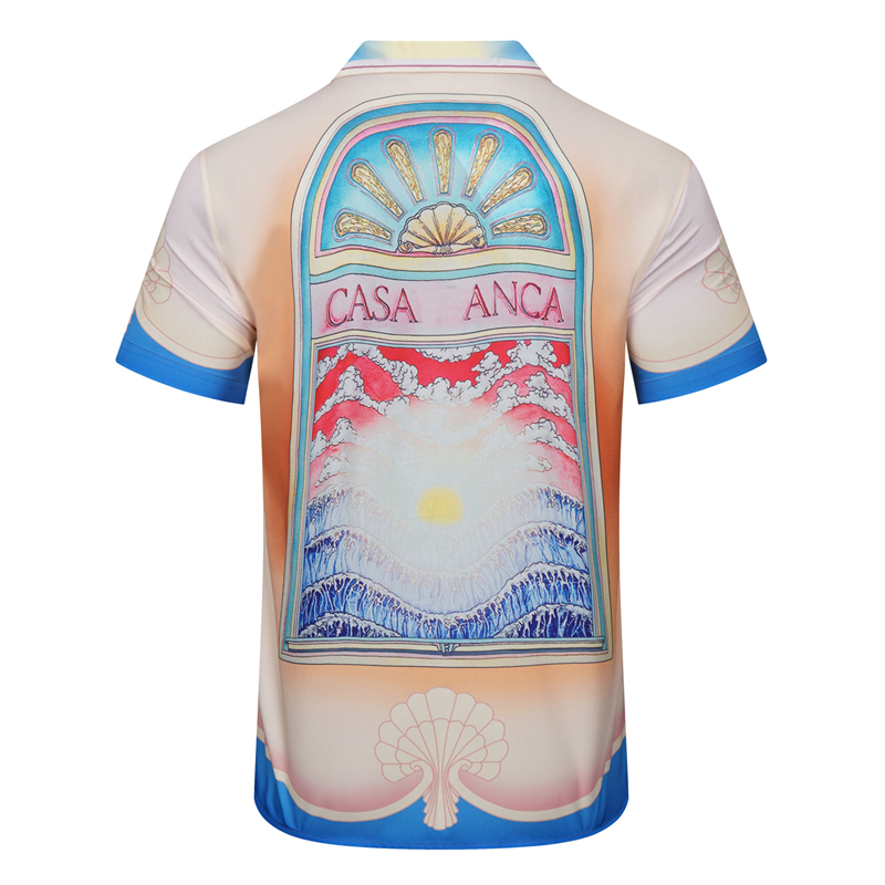 Casablanc-s 22SS Designerhemden Masao San Print Herren Freizeithemd Damen loses Seidenhemd kurze Ärmel Luxus-T-Shirt highqualit2863