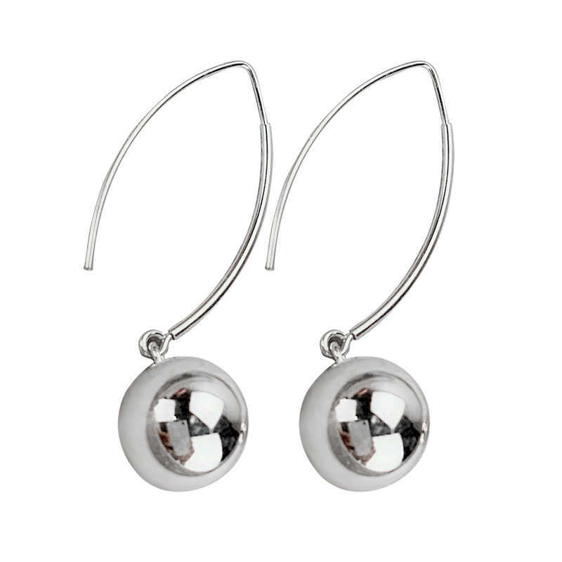 Charm MeetSoft 925 Sterling Silver Round Ball Mirror Drop Dangle Earring Hook For Women överdriver Korea Style Fina smycken Tillbehör G230225