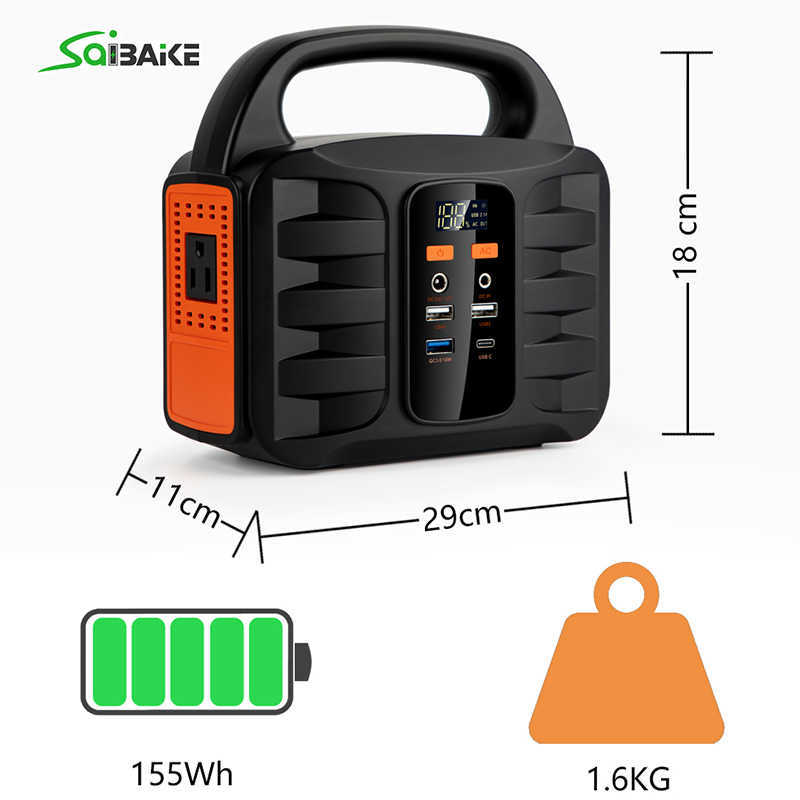 110 V 100 W Solargenerator Batterieladegerät 42000 mAh Tragbares Solarkraftwerk Backup-Außenenergie Stromversorgung 155 Wh