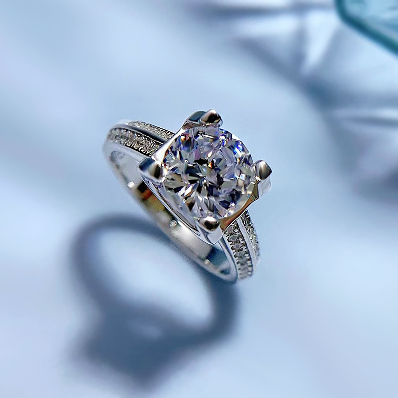 Bague en diamant de laboratoire classique de 8mm, bague de mariage en argent sterling 100% véritable 925 pour femmes et hommes, bijoux de fiançailles, cadeau