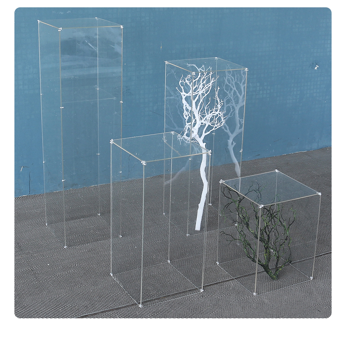 decoration Custom Wedding Cake Floor Pedestal Acrylic Plinth Square Clear Acrylic Plinth Display Stand make627