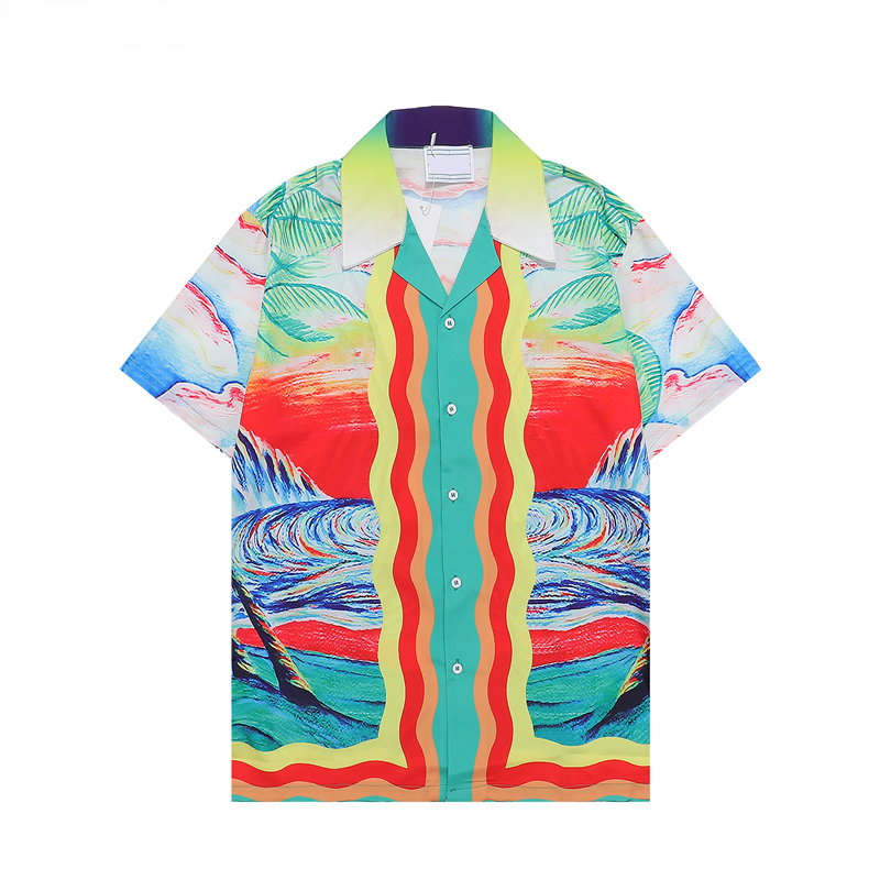 Casablanc-s 22ss chemises de créateurs Masao San imprimé chemise décontractée pour femme chemise en soie lâche manches courtes t-shirt de luxe t-shirts de haute qualité taille M-3XL # 666888