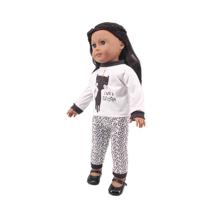 Set Shirts And Pants Doll Clothes Accessories For Born Baby 43cm Items 18 Inch American Girl's Toys