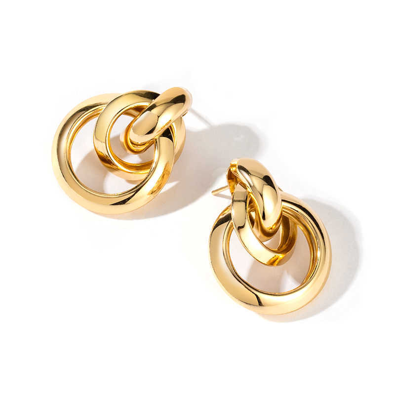 Charme Boucles d'oreilles pour femmes Placage d'oreille inhabituel Boucles d'oreilles de cerceau pour femmes Géométrie vintage Boucles d'oreilles en métal 2022 Bijoux de mode à la mode G230225