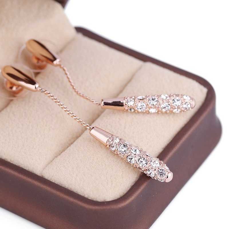 Charme 2021 Neue Luxus Trend Intarsien Diamant Tropfenförmige Quaste Ohrringe Mode frauen Charme Schmuck Schöne Schmuck Ohrringe G230225