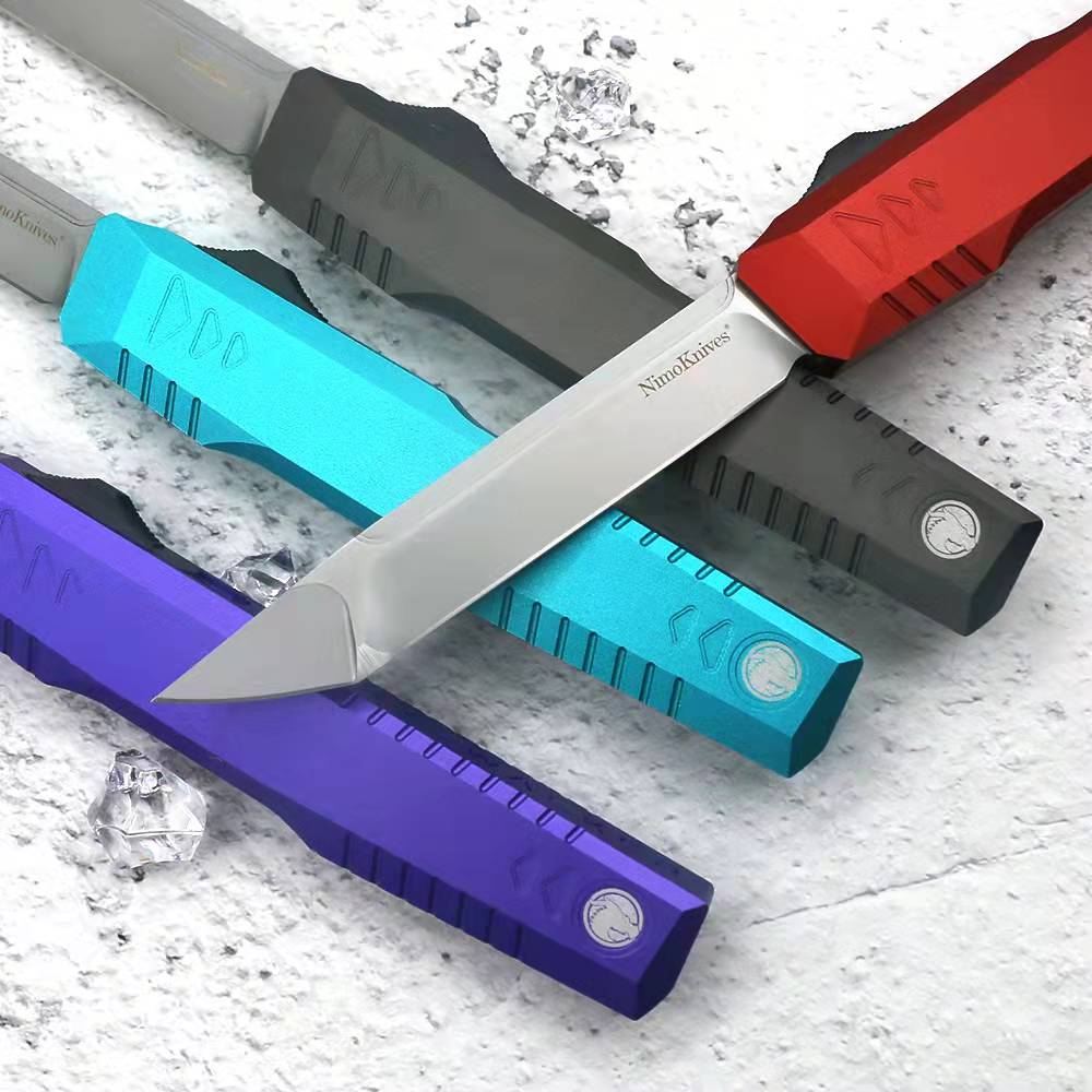 좋은 제품 Nimoknives Fat Dragon OTF 자동 나이프 블레이드 T6-6063 항공 알루미늄 핸들 야외 EDC 나이프 UT85 BM 3300 3310 3320 4600