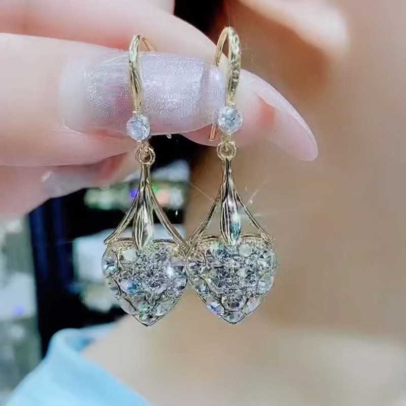 Charme 2022 Nouveau Coréen Frais Belle Coeur Boucles D'oreilles De Mode Long Senior Tempérament À La Mode Femmes Dangle Boucles D'oreilles Bijoux G230225