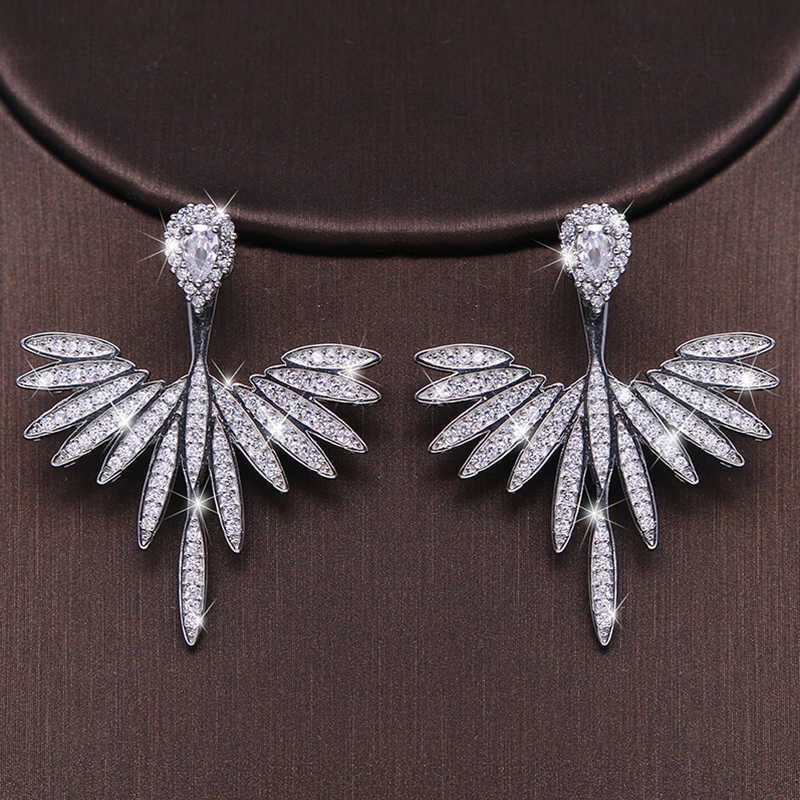 Charme de luxe à la mode Marquise fleur pleine Mirco pavé cristal Zircon Naija mariage goutte boucle d'oreille mode fête bijoux de mariée G230225